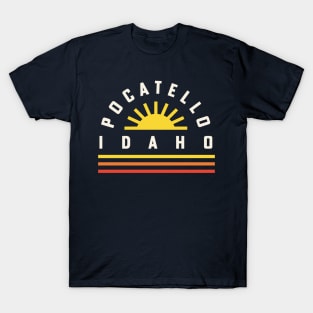 Pocatello Idaho Retro Vintage Stripes Sunset T-Shirt